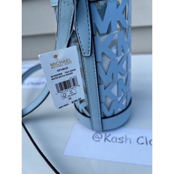Michael Kors Water Bottle Crossbody Pale Ocean - Picture 4 of 8